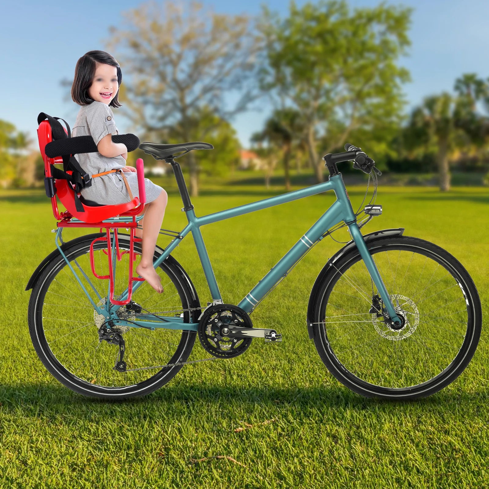 Vélo femme avec porte-bébé 1
